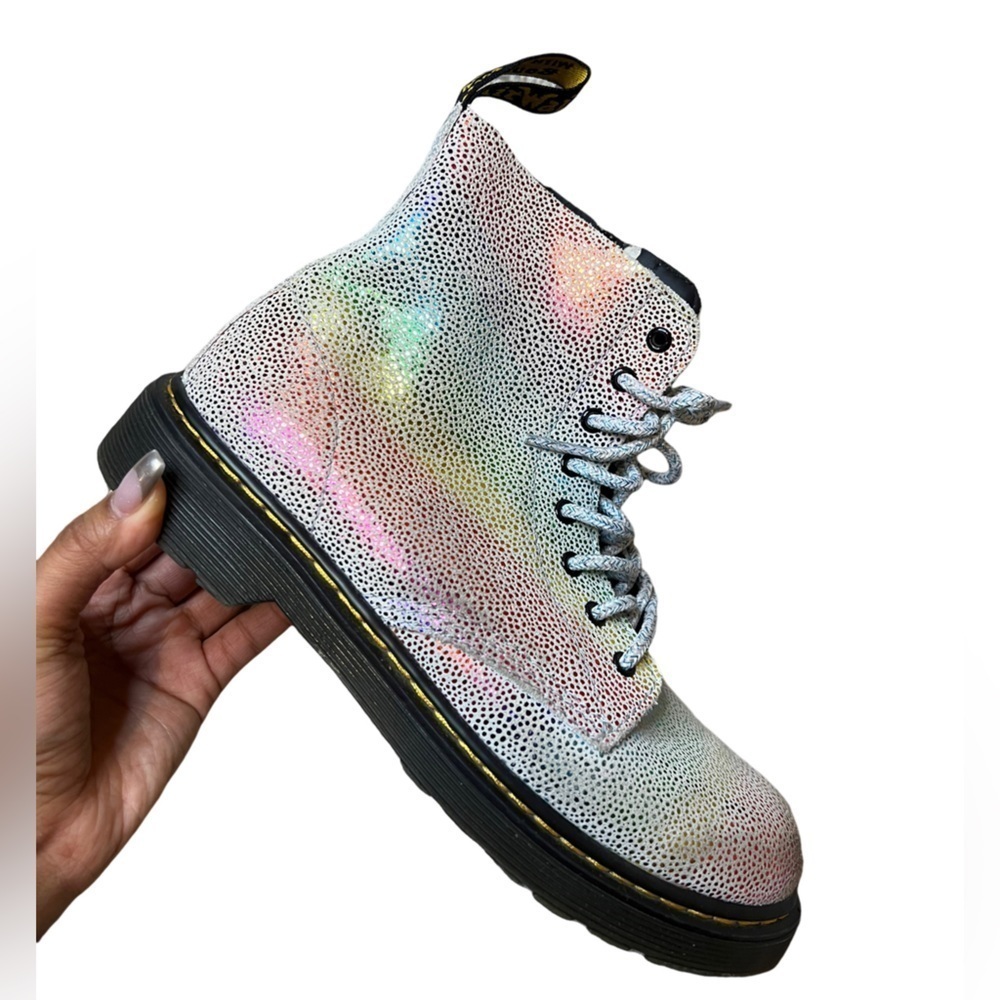 1460 Pascal Rainbow Boots US 4 Leather Ankle Youth Shoes Lace Up